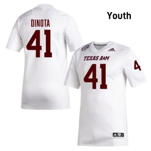 AJ DiNota Texas A&M College Football Youth #41 NCAA Jersey - White