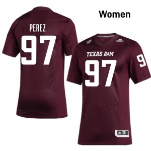 Alessandro Perez Texas A&M #97 Womens College Football 2025 Jerseys - Maroon
