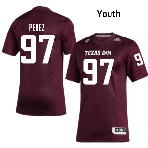 Alessandro Perez Texas A&M Aggies College Football Alumni #97 Youth Jerseys - Maroon