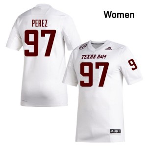 Alessandro Perez Aggies #97 College Football Alumni Womens Jerseys - White