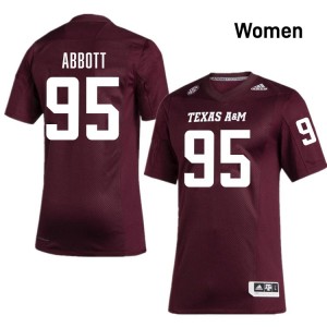 Alex Abbott Texas A&M 2025 Women #95 College Football Jerseys - Maroon