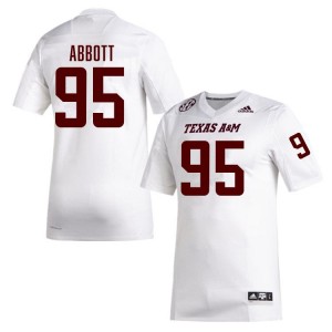 Alex Abbott Texas A&M University Replica #95 College Football Men Jerseys - White