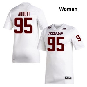 Alex Abbott Aggies College Football Women #95 2025-26 Jersey - White