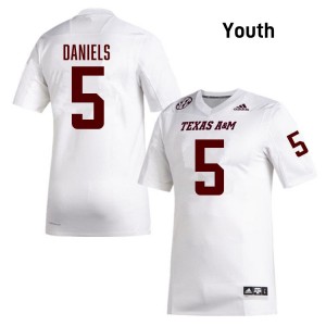 Amari Daniels Aggies Youth #5 College Football Limited Jersey - White
