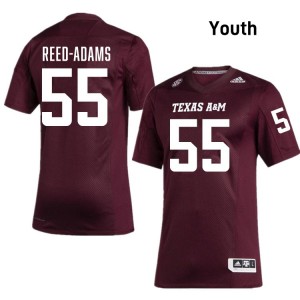 Ar'maj Reed-Adams Texas A&M #55 College Football Embroidery Youth Jersey - Maroon