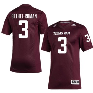 Ashton Bethel-Roman Texas A&M Men NCAA College Football #3 Jerseys - Maroon
