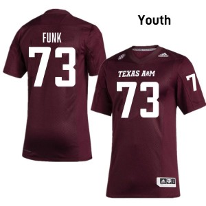 Ashton Funk Aggies Player College Football Youth #73 Jersey - Maroon