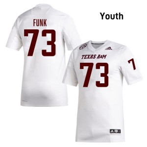 Ashton Funk TAMU #73 Youth College Football Embroidery Jerseys - White