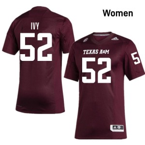 Blake Ivy Texas A&M University College Football Stitched #52 Women Jerseys - Maroon