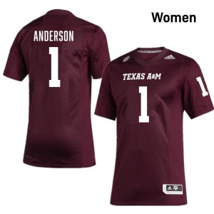 Bryce Anderson Aggies #1 Player Women College Football Jerseys - Maroon