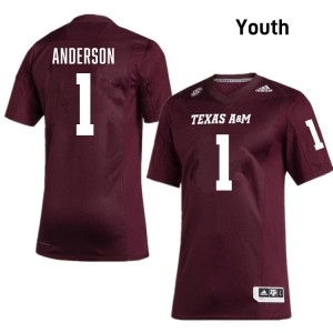 Bryce Anderson Texas A&M Youth Replica #1 College Football Jerseys - Maroon
