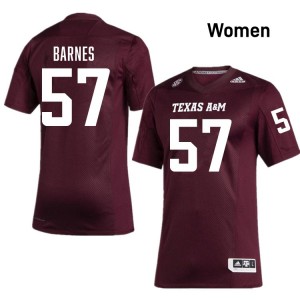Bryce Barnes Texas A&M Aggies Women College Football Player #57 Jersey - Maroon
