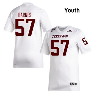 Bryce Barnes TAMU College Football #57 Player Youth Jerseys - White