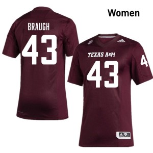 Carter Braugh Texas A&M Limited College Football #43 Womens Jersey - Maroon