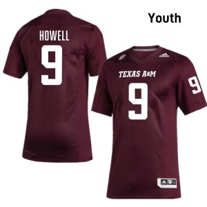 Cashius Howell TAMU College Football Youth #9 Player Jersey - Maroon