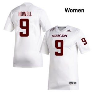 Cashius Howell Texas A&M Aggies #9 College Football Game Womens Jerseys - White