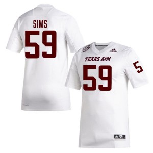 Chace Sims Texas A&M Aggies #59 Player Mens College Football Jersey - White