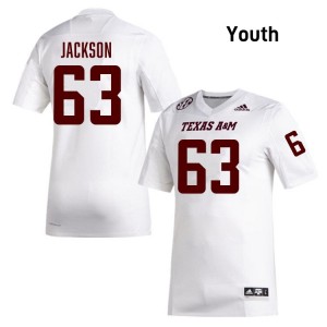 Chance Jackson Aggies Youth #63 College Football 2025 Jersey - White
