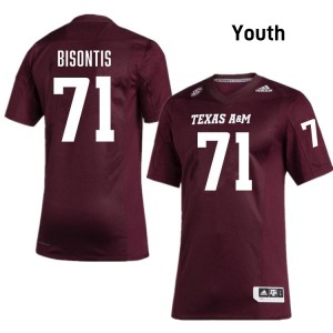 Chase Bisontis Texas A&M Official #71 College Football Youth Jerseys - Maroon