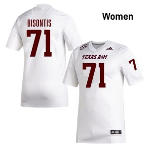 Chase Bisontis Aggies #71 Limited College Football Womens Jerseys - White