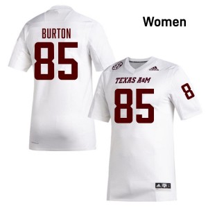 Chase Burton Texas A&M Aggies Women's #85 Player College Football Jersey - White