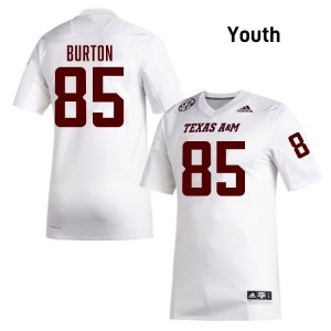 Chase Burton Texas A&M College Football 2025 #85 Youth Jerseys - White