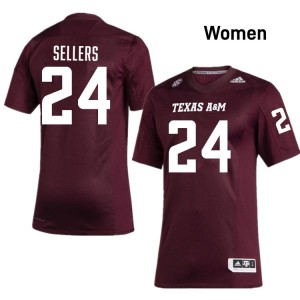Cobey Sellers Texas A&M College Football #24 Women's Replica Jersey - Maroon