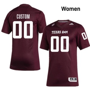 Custom Texas A&M University Womens #00 Replica College Football Jersey - Maroon