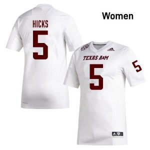DJ Hicks Aggies #5 University College Football Women Jersey - White