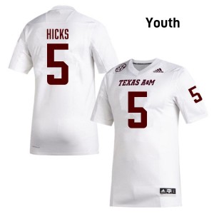 DJ Hicks Texas A&M #5 Youth Game College Football Jerseys - White