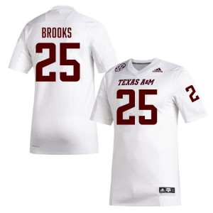 Dalton Brooks Texas A&M Aggies College Football 2025 Men's #25 Jersey - White