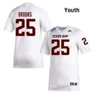 Dalton Brooks Aggies College Football Youth #25 University Jerseys - White
