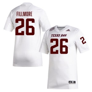 Dashawn Fillmore Texas A&M Aggies College Football #26 2025-26 Mens Jersey - White