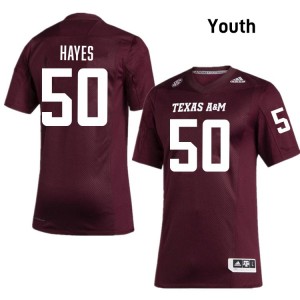 Dayon Hayes Aggies Limited Youth #50 College Football Jerseys - Maroon