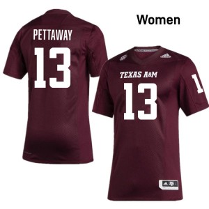Deyjhon Pettaway TAMU Women College Football Alumni #13 Jersey - Maroon