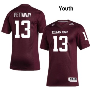 Deyjhon Pettaway Texas A&M Aggies Alumni #13 College Football Youth Jerseys - Maroon