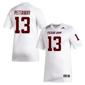 Deyjhon Pettaway Texas A&M Aggies College Football Men NCAA #13 Jerseys - White