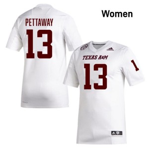 Deyjhon Pettaway Texas A&M Aggies Women College Football Alumni #13 Jersey - White