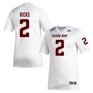 Dezz Ricks Texas A&M Men's College Football #2 High School Jersey - White