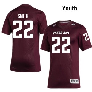 EJ Smith Texas A&M University Youth #22 College Football Replica Jerseys - Maroon