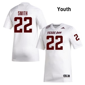 EJ Smith TAMU High School #22 Youth College Football Jersey - White
