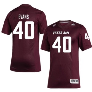 Gray Evans TAMU Men College Football Embroidery #40 Jersey - Maroon