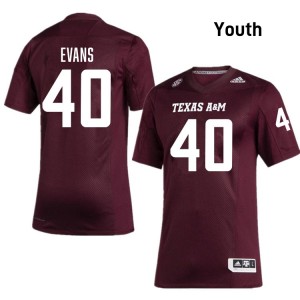 Gray Evans TAMU Youth 2025-26 College Football #40 Jerseys - Maroon