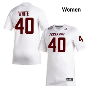 Gray Evans Aggies College Football #40 High School Womens Jersey - White