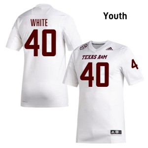 Gray Evans Texas A&M College Football #40 Limited Youth Jerseys - White