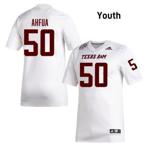 Isendre Ahfua TAMU Youth #50 College Football Replica Jerseys - White