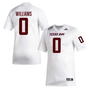 Izaiah Williams Texas A&M Aggies Men College Football #0 Game Jerseys - White