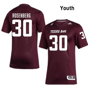 JR Rosenberg Texas A&M University Replica #30 College Football Youth Jersey - Maroon