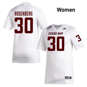 JR Rosenberg Texas A&M Womens #30 College Football Game Jerseys - White