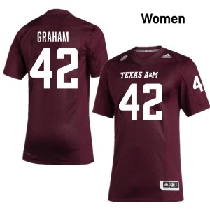 Jackson Graham Texas A&M College Football #42 Womens Limited Jersey - Maroon